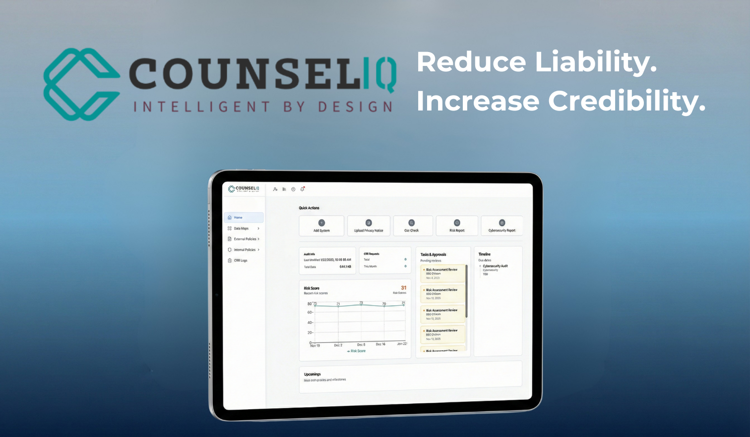 CounselIQ Dashboard - Intelligent Privacy Compliance Platform